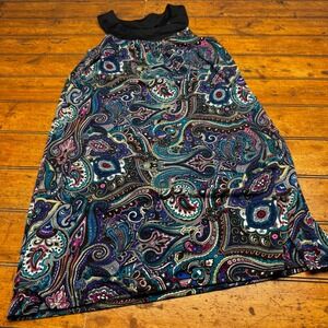 Notations Womens Small Blue Purple Paisley‎ Sleeveless Scoop Neck Blouse Top